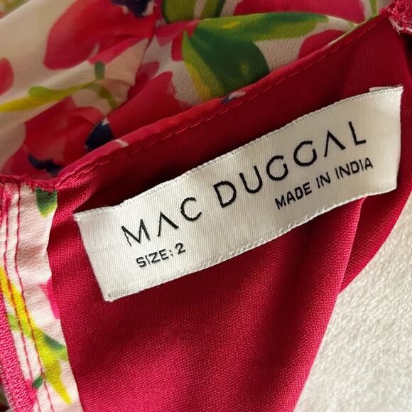 Mac Duggal Floral Printed Short Bell Dress 2 Pink NWT - Picture 11 of 12